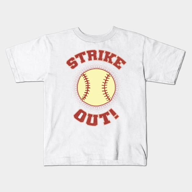 Vintage Strike Out! Kids T-Shirt by Whimsical Thinker